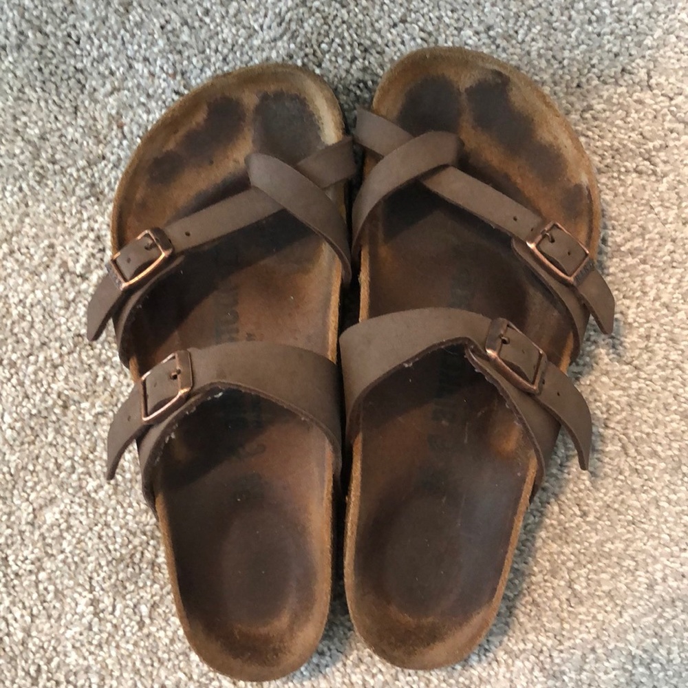 Cross toe Birkenstocks size 36